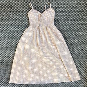 Hill House Cream and Tan Basketweave Dress